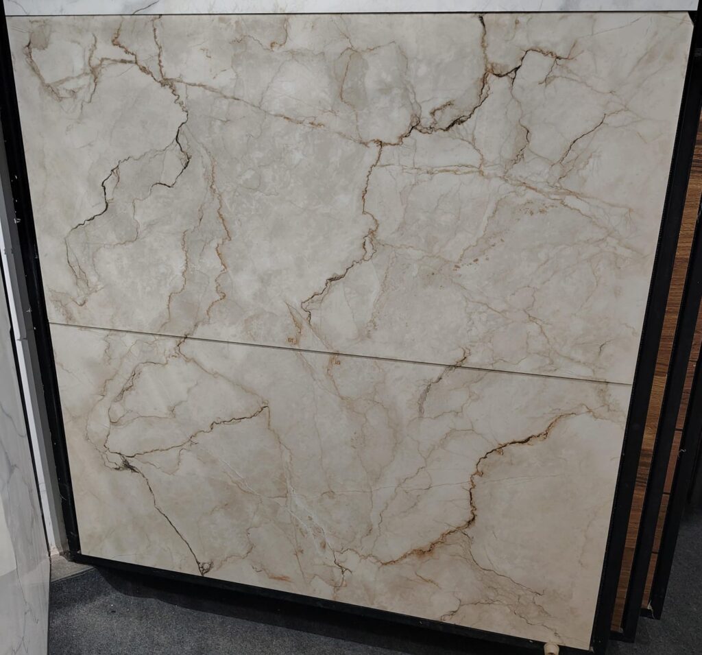 Patterned floor tiles