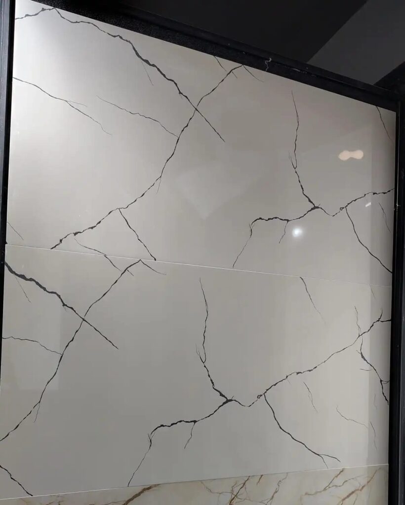 white patterned floor tiles