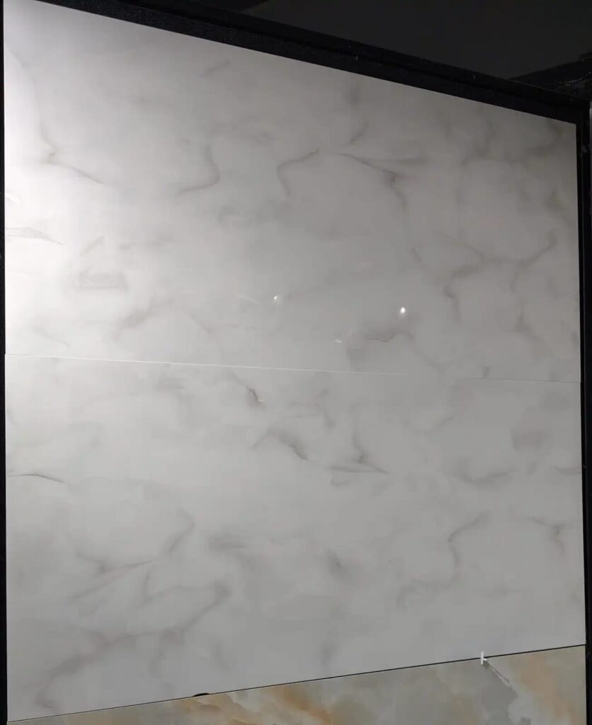 white patterned floor tiles